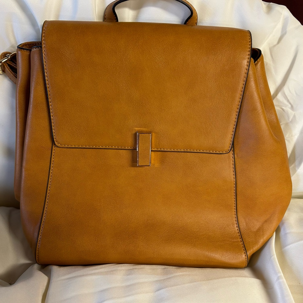 Stylish Tan Leather Backpack